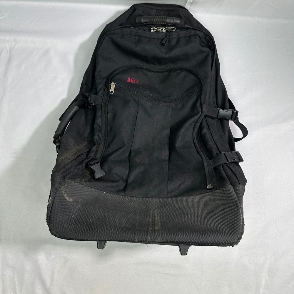 REI Rolling Backpack Black Wheeled Travel Pack Carry On Luggage 30"